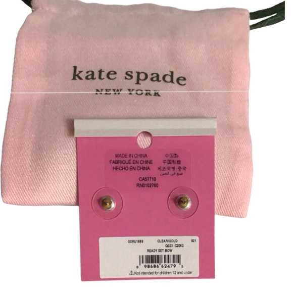 Kate Spade “Ready Set Bow” Pave Stud Earrings (NWT) - Picture 7 of 8